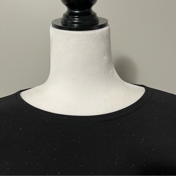 Sympli Side Twist Black Sparkle Fitted Dress - Picture 7 of 15